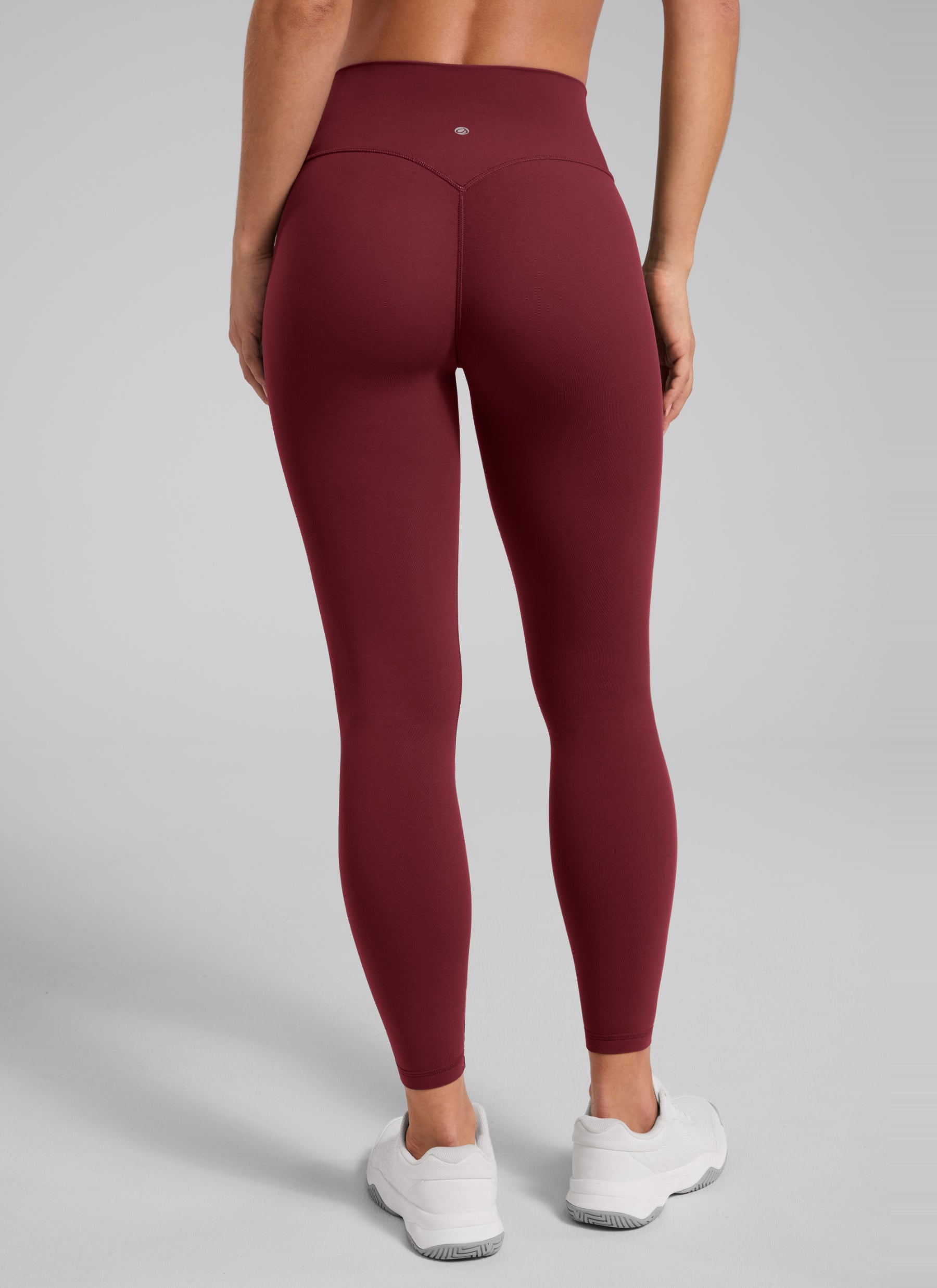 CRZ YOGA Women Butterlift High Rise Scrunch Butt Legging No Front Seam Burgundy Bay @model_info:S2