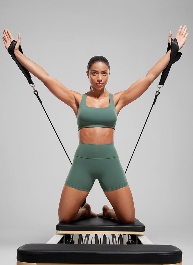 CRZ YOGA Womens Butterlift Scrunch Butt Atheletic Workout Biker Shorts Dark Forest Green