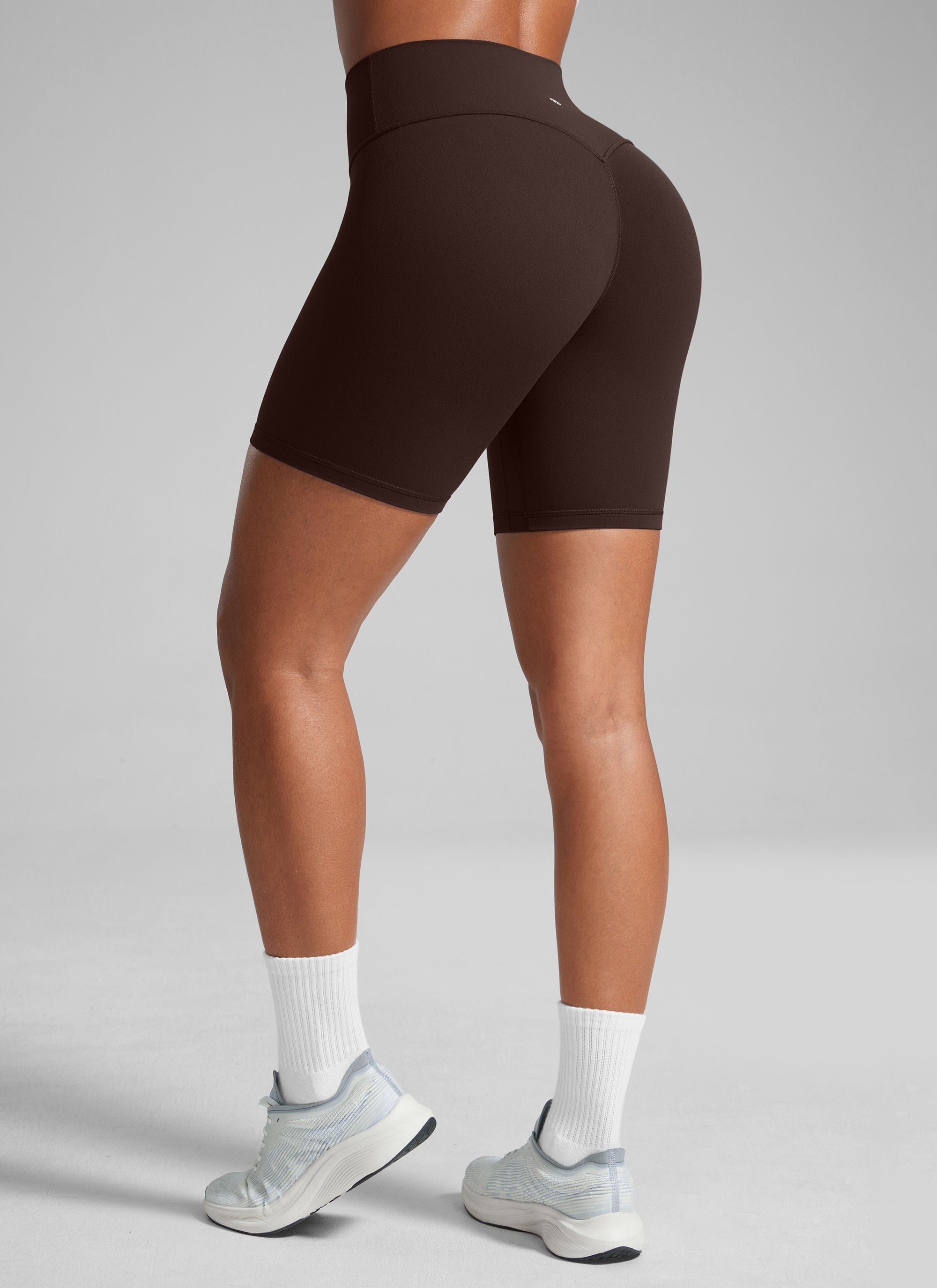 CRZ YOGA Butterlift Womens Scrunch Butt Biker Shorts 6'' No Front Seam Deep Red