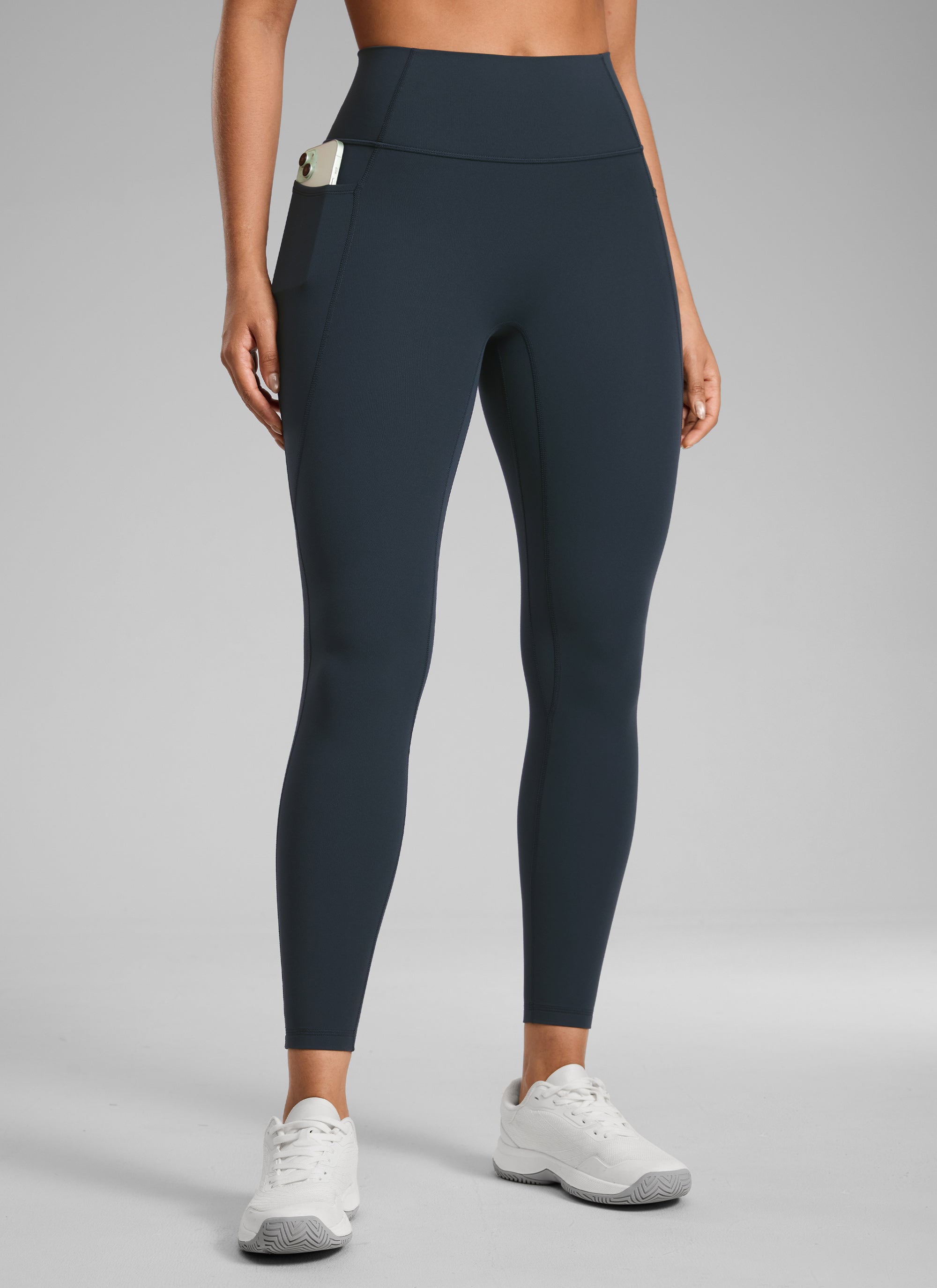 CRZ YOGA Women's Butterlift High Rise No Front Seam Pocket Legging True Navy