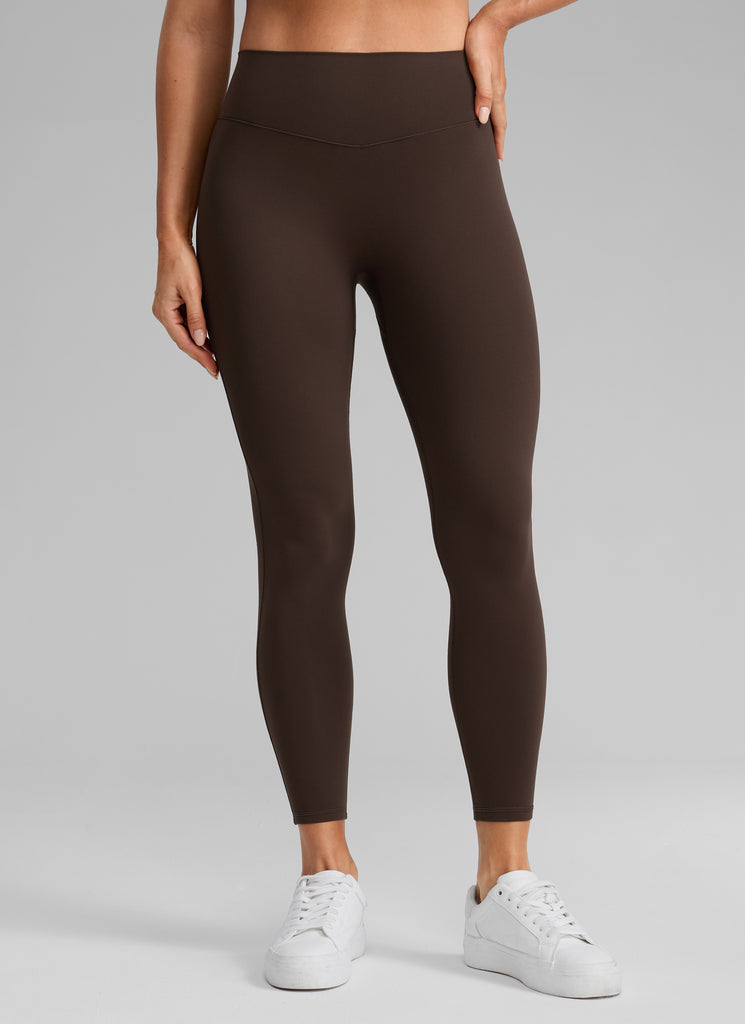 CRZ YOGA Women's Skinsoft Yoga High Rise No Front Seam Legging 25'' Hot Fudge Brown