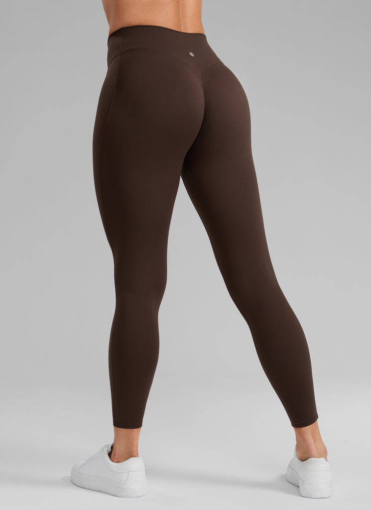 CRZ YOGA Women's Skinsoft Yoga High Rise No Front Seam Legging 25'' Hot Fudge Brown