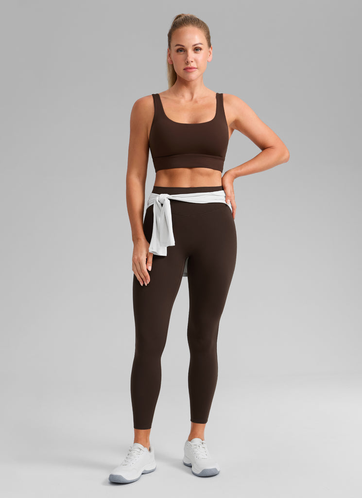 CRZ YOGA Women's Skinsoft Yoga High Rise No Front Seam Legging 25'' Hot Fudge Brown