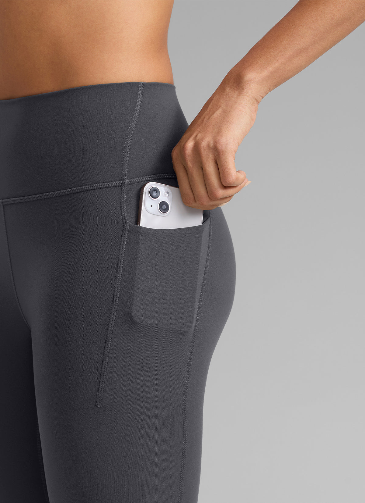 CRZ YOGA Women's Butterlift Workout High Rise Pocket Leggings 25'' Mysterious Grey