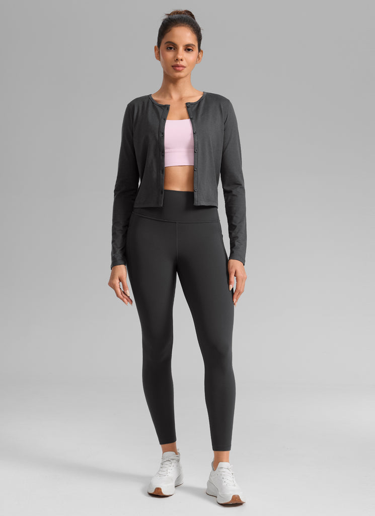 CRZ YOGA Women's Butterlift Workout High Rise Pocket Leggings 25'' Mysterious Grey