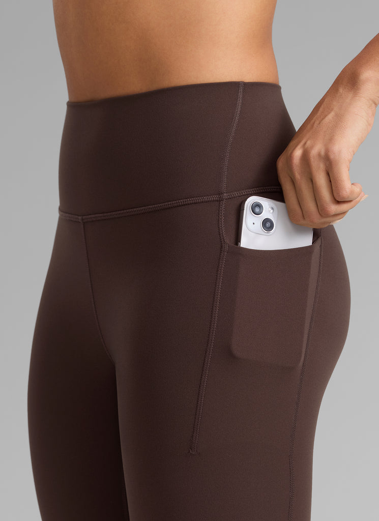 CRZ YOGA Women's Butterlift Workout High Rise Pocket Leggings 25'' Hot Fudge Brown