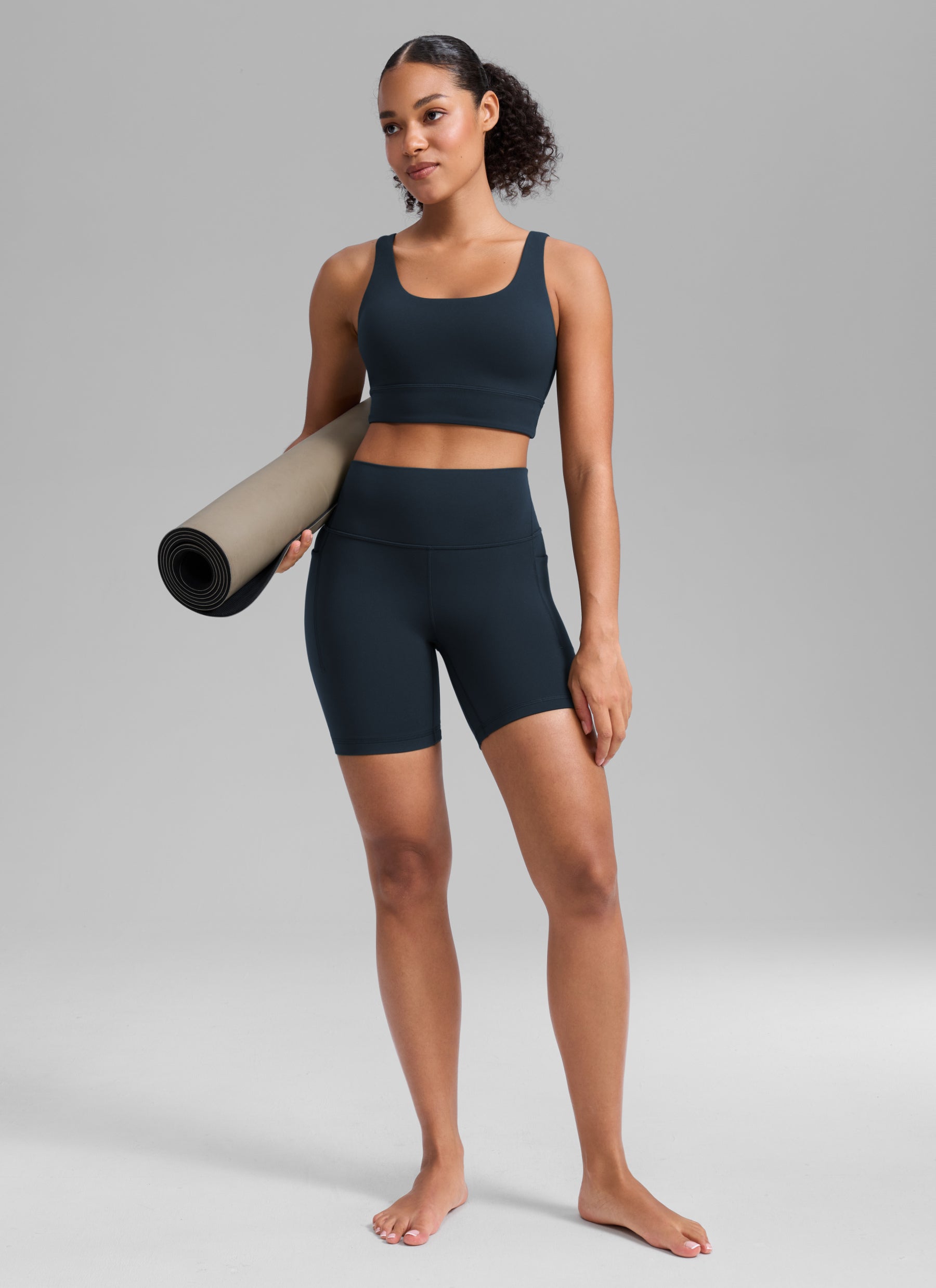 CRZ YOGA Women's Butterlift Workout Pocket High Rise Biker Shorts 6