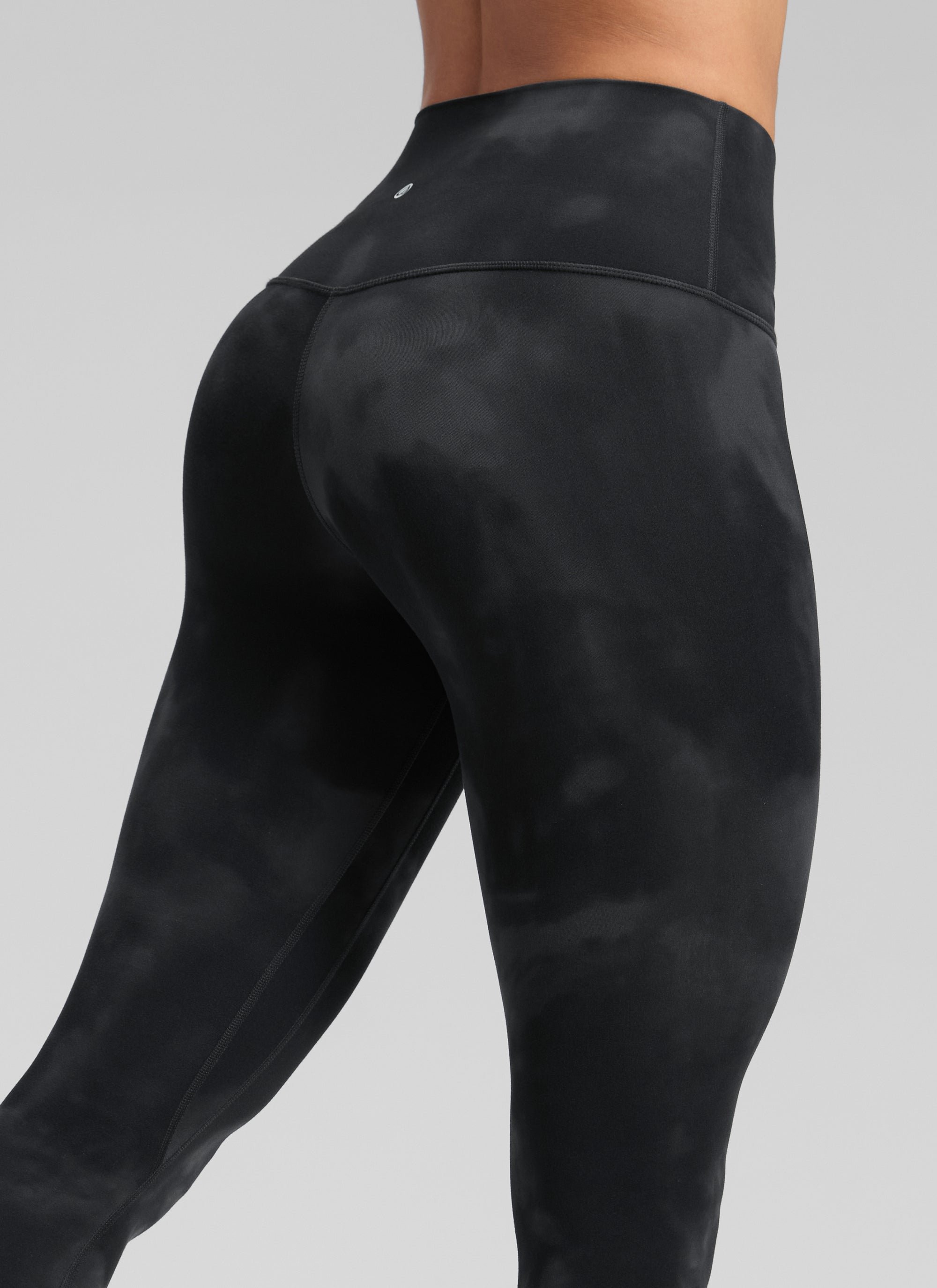 CRZ YOGA Women's Butterluxe Yoga High Rise No Front Seam Legging 25'' Black Tie Dye Flowers