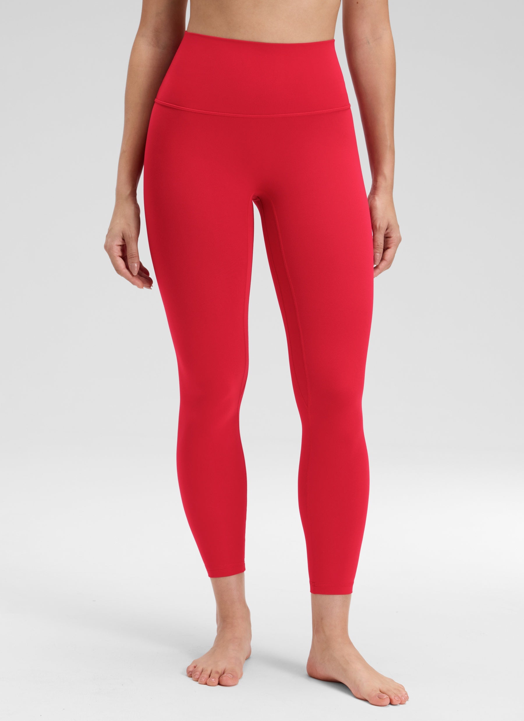 CRZ YOGA Women's Butterluxe Yoga High Rise No Front Seam Legging 25'' Lipstick Red