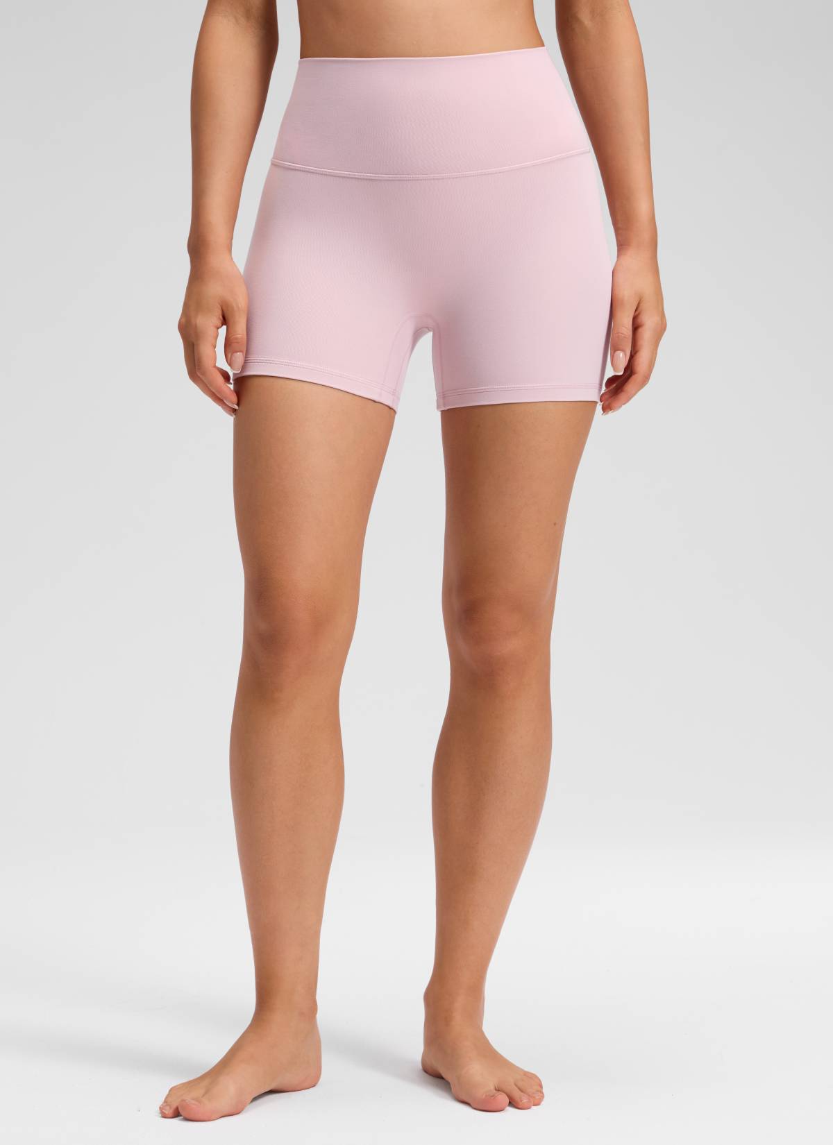 CRZ YOGA Women's Butterluxe Yoga High Rise No Front Seam Shorts 4'' Pink Haze