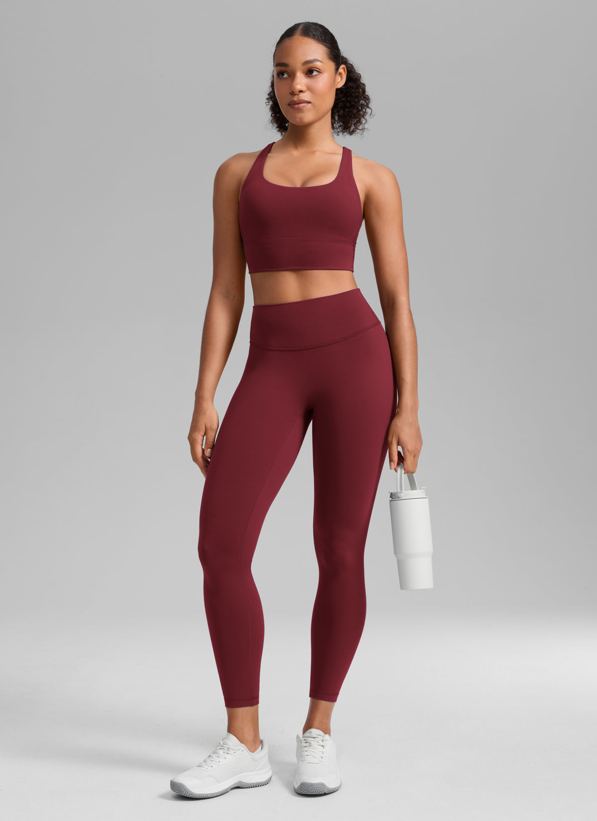 CRZ YOGA Softretch Secretsculpt™ Minor High Rise Front Seam Legging Burgundy Bay @model_info:Q1