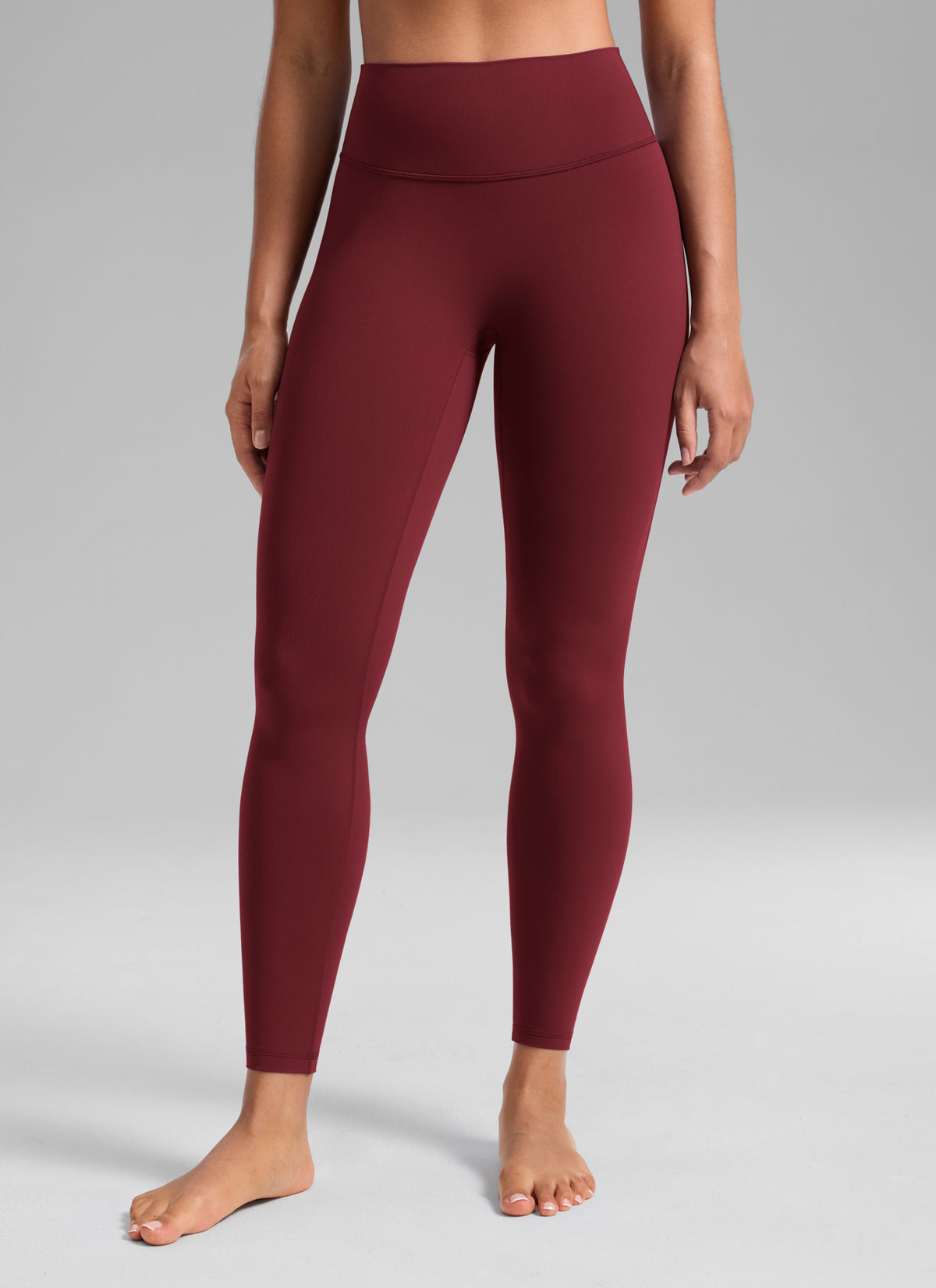 CRZ YOGA Softretch Secretsculpt™ Minor High Rise Front Seam Legging Burgundy Bay @model_info:S2