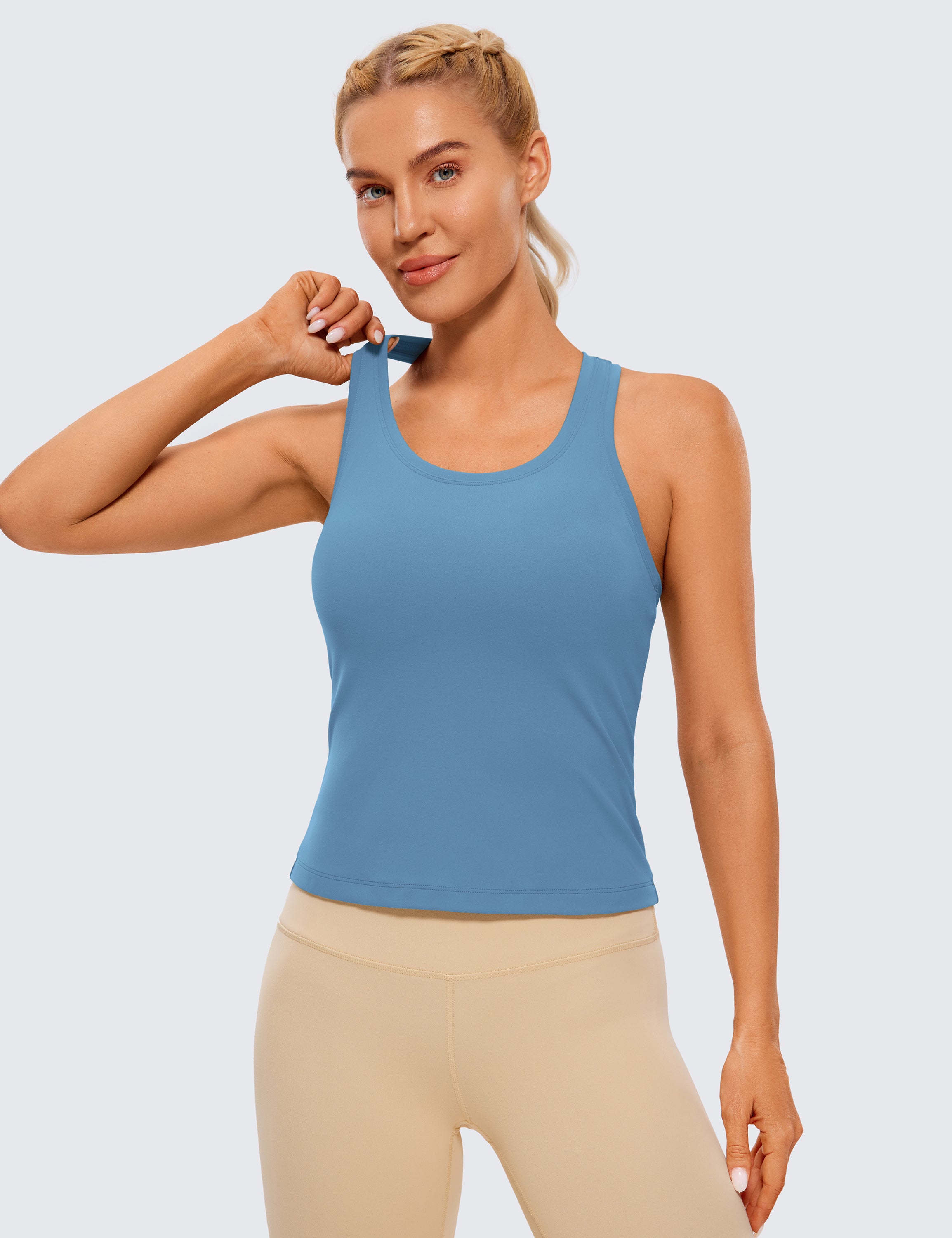 Butterluxe Waist-Length Crewneck Tank Racerback