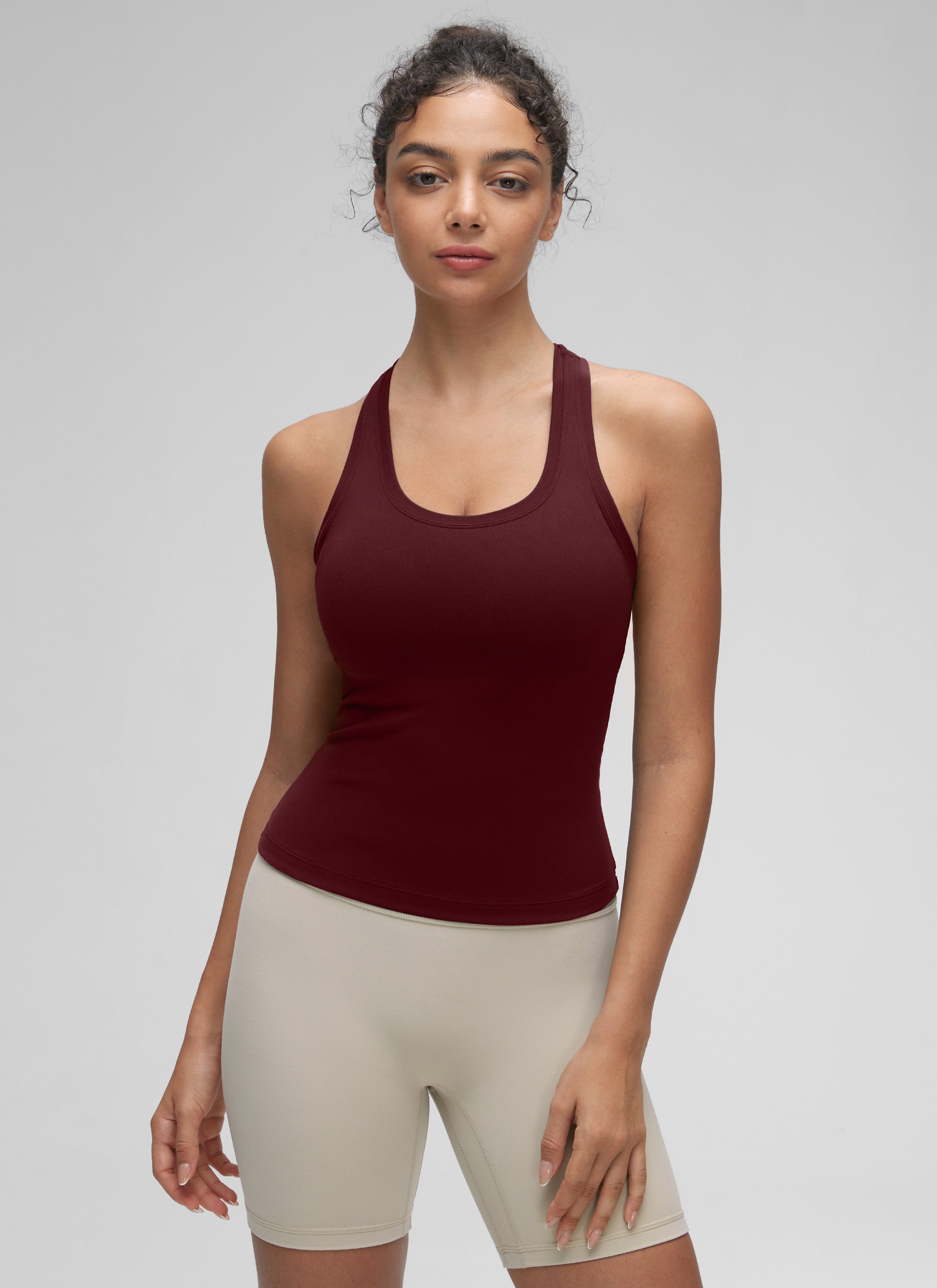 CRZ YOGA Women's Yoga Tight Fit Butterluxe Crewneck Tank Top Racerback Oasis Blue