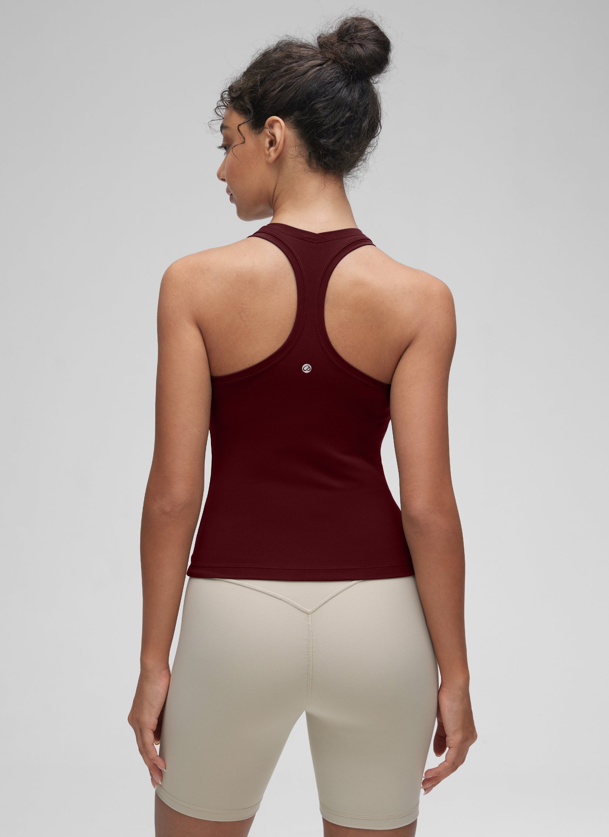 CRZ YOGA Women's Yoga Tight Fit Butterluxe Crewneck Tank Top Racerback Oasis Blue