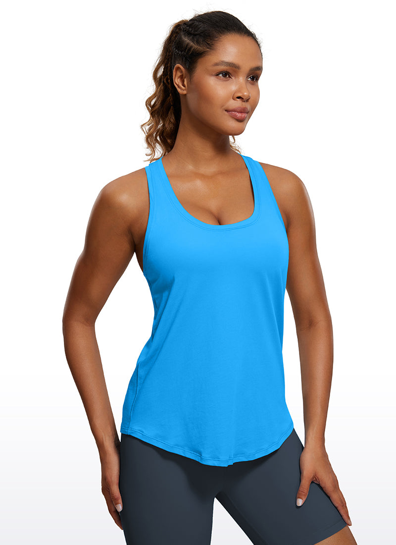 Pima Cotton Hip-Length Tank Racerback