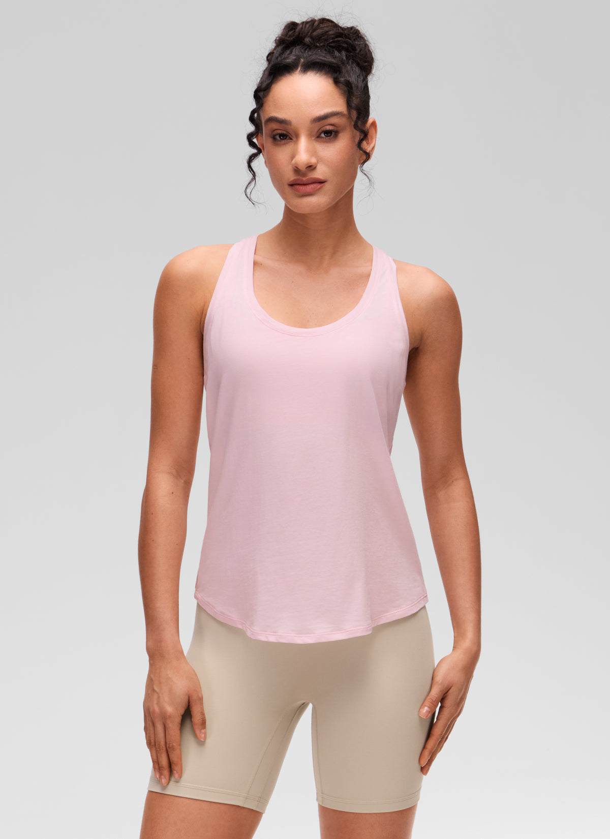 CRZ YOGA Women's Yoga Loose Fit Tops Pima Cotton Tank Racerback