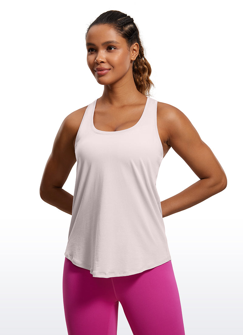 Pima Cotton Hip-Length Tank Racerback