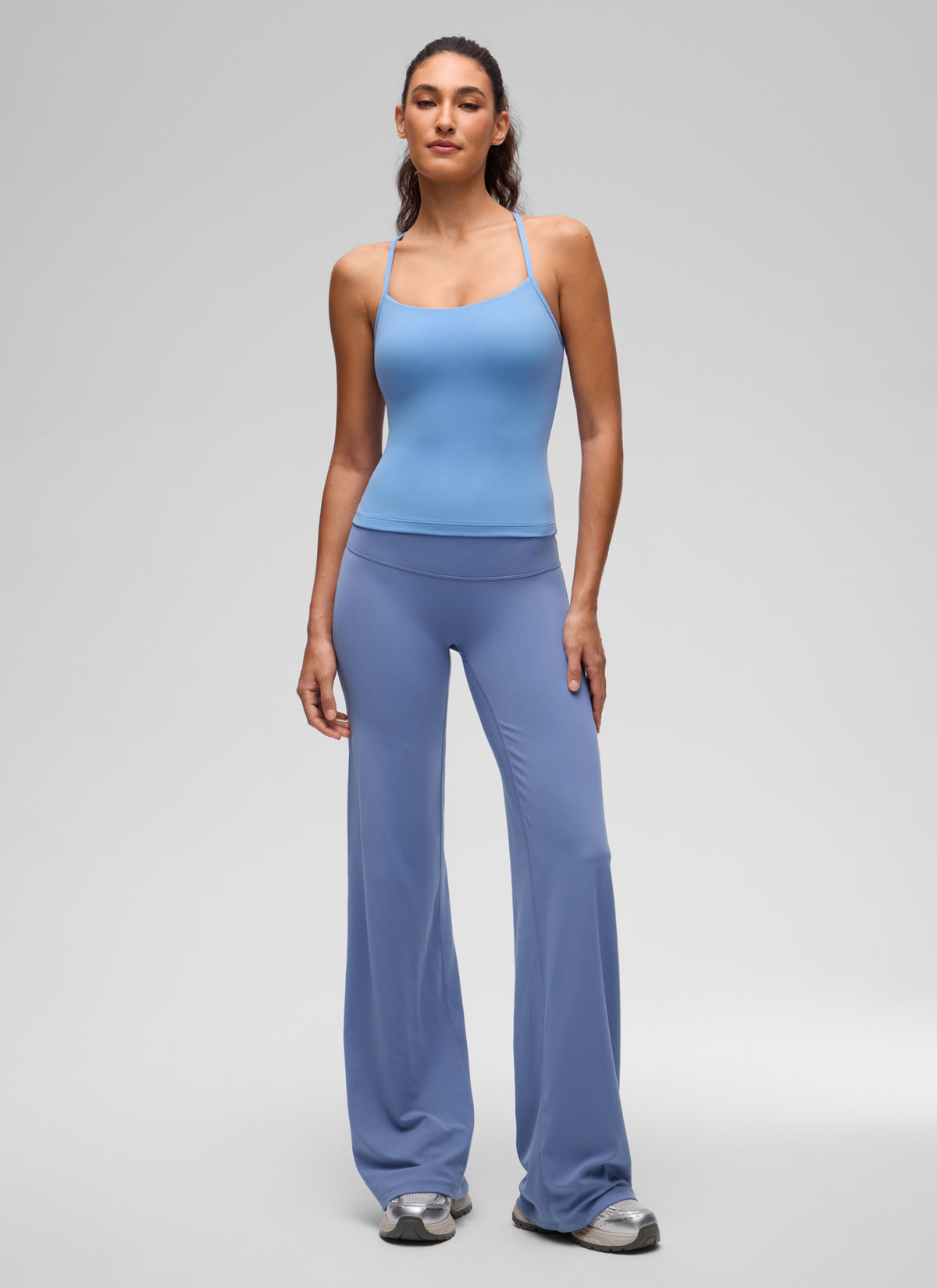 CRZ YOGA Women's Yoga Slim Fit Butterluxe Built-in Bra Tank Y Back Party Blue @model_info:V