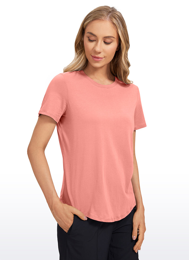 Pima Cotton Short Sleeves Round Neck