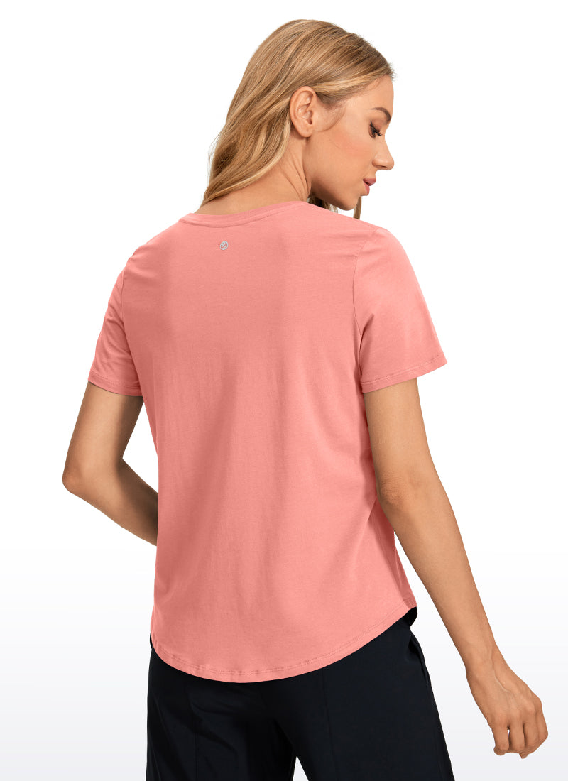 Pima Cotton Short Sleeves Round Neck