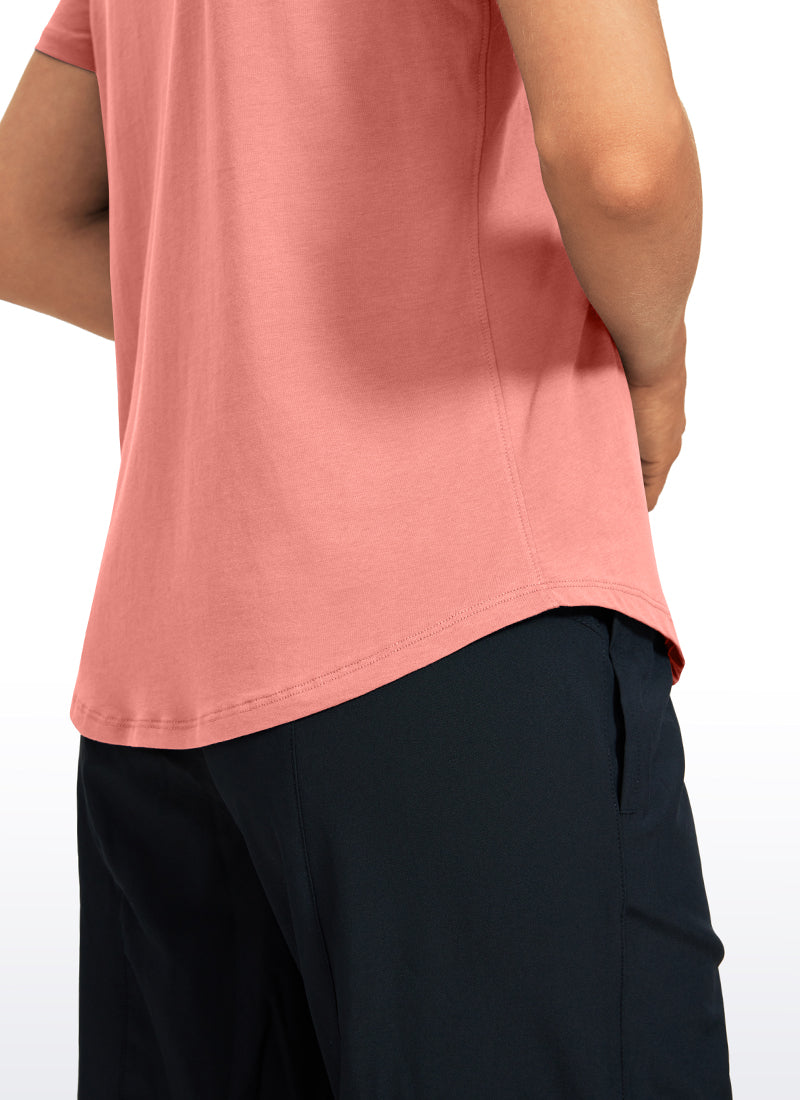 Pima Cotton Short Sleeves Round Neck