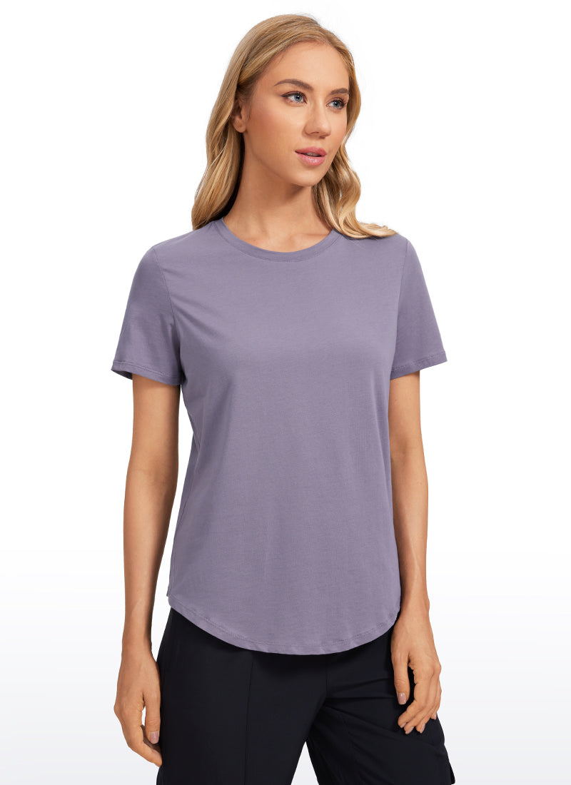 Pima Cotton Short Sleeves Round Neck