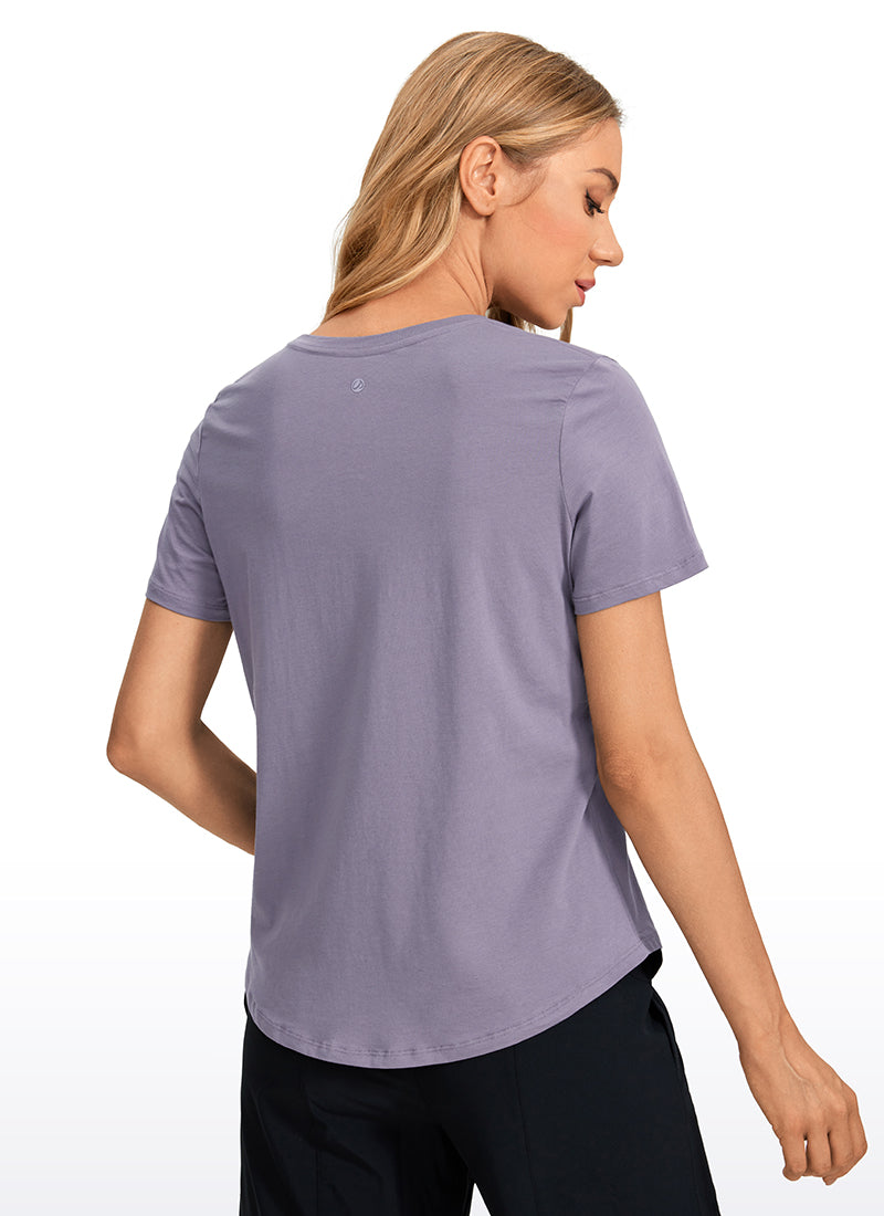 Pima Cotton Short Sleeves Round Neck