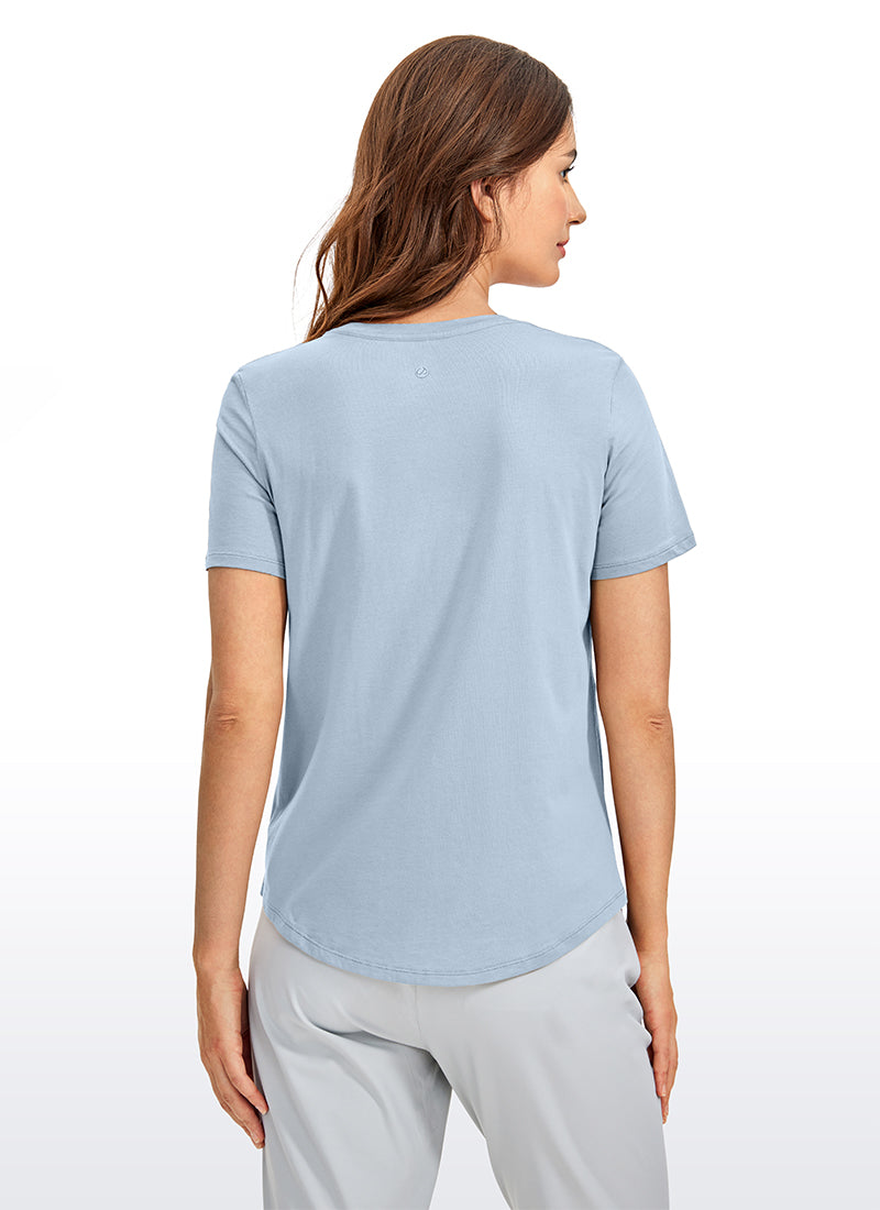 Pima Cotton Short Sleeves Round Neck