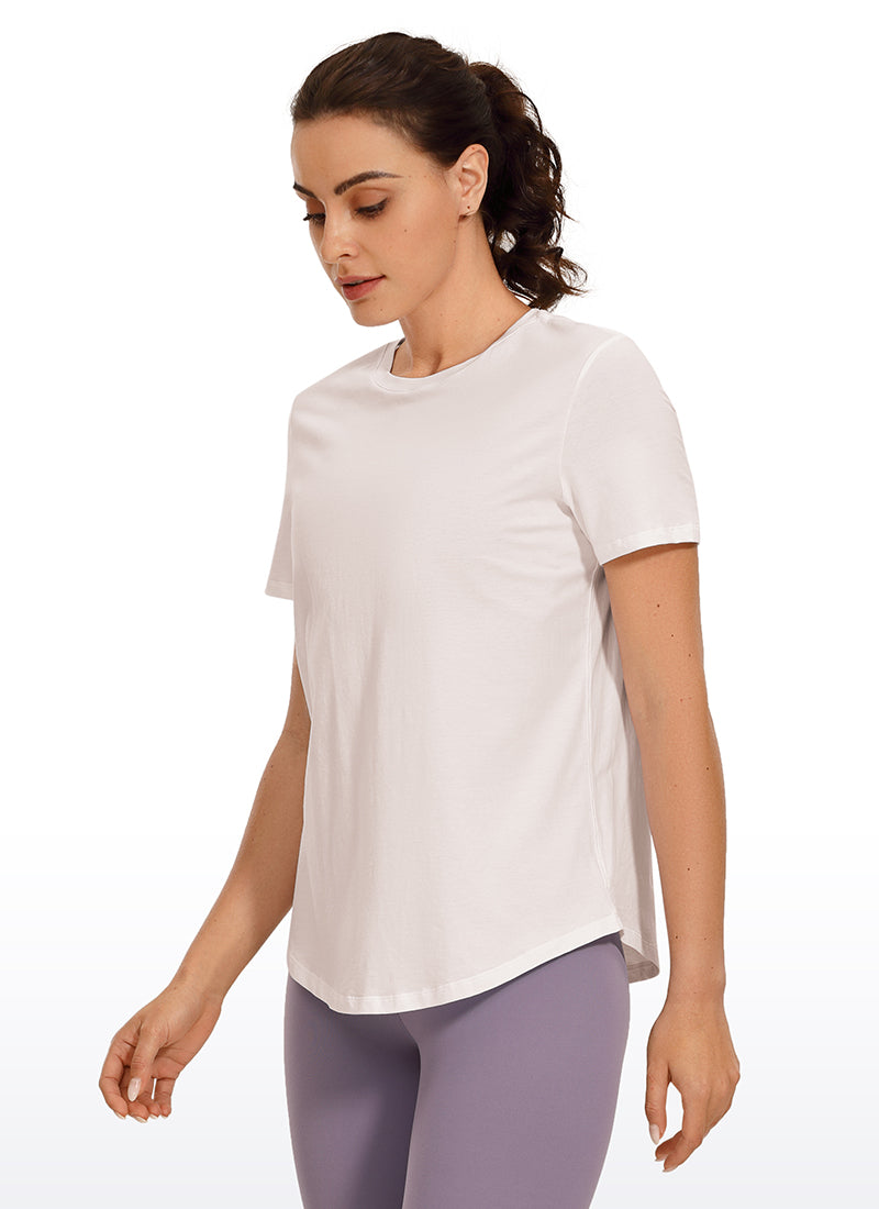 Pima Cotton Short Sleeves Round Neck