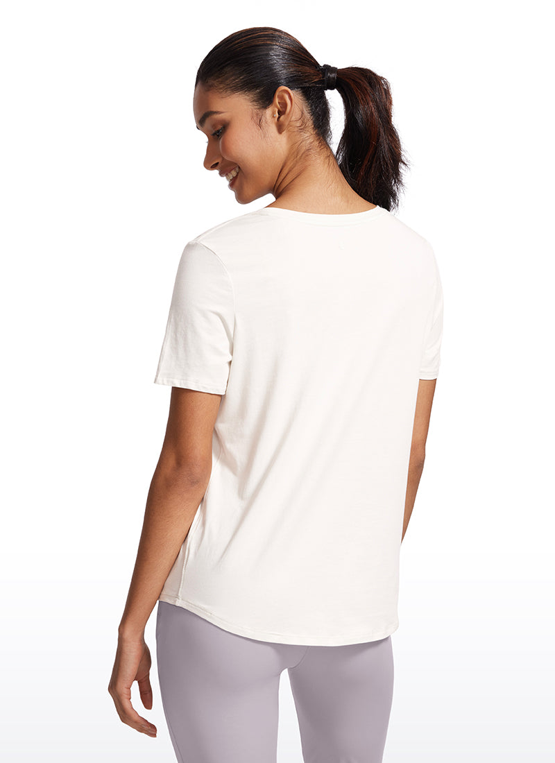 Pima Cotton Short Sleeves Round Neck