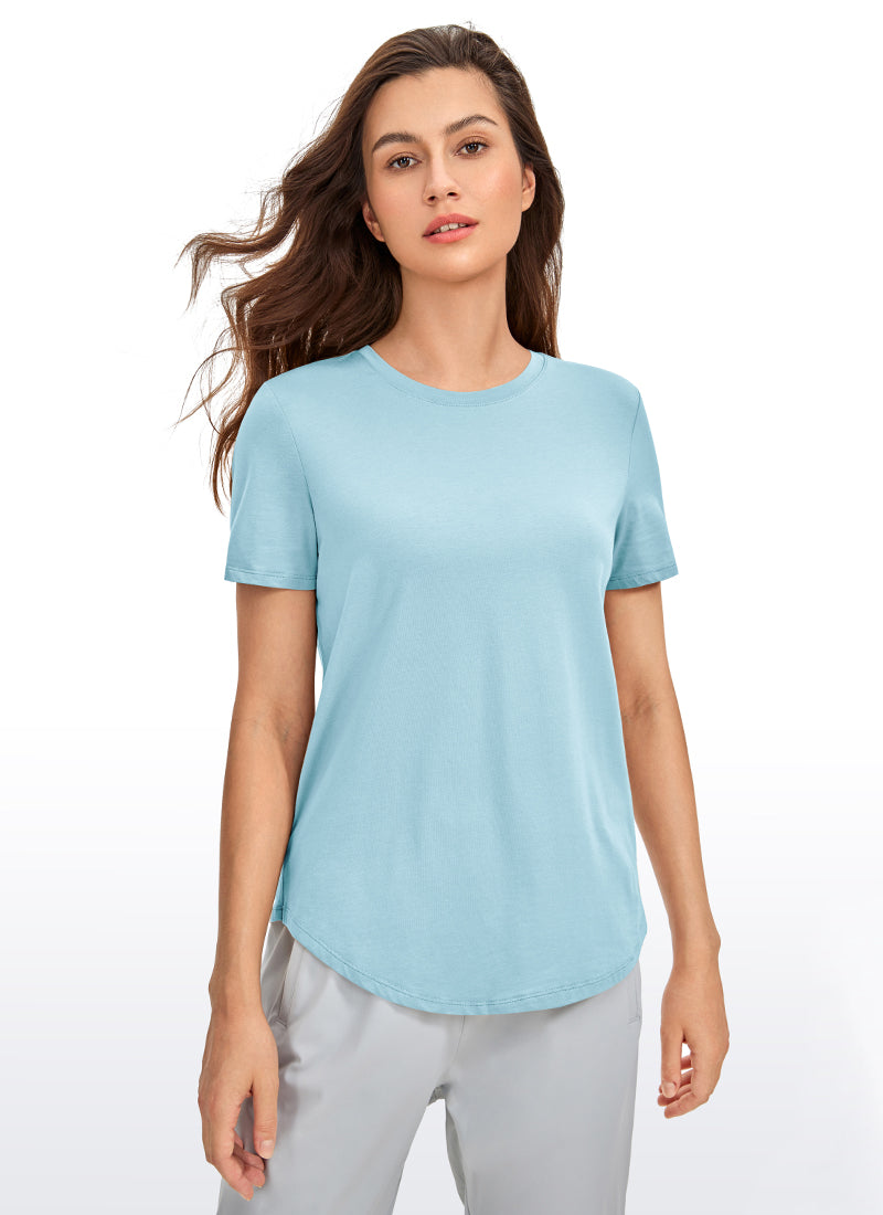 Pima Cotton Short Sleeves Round Neck