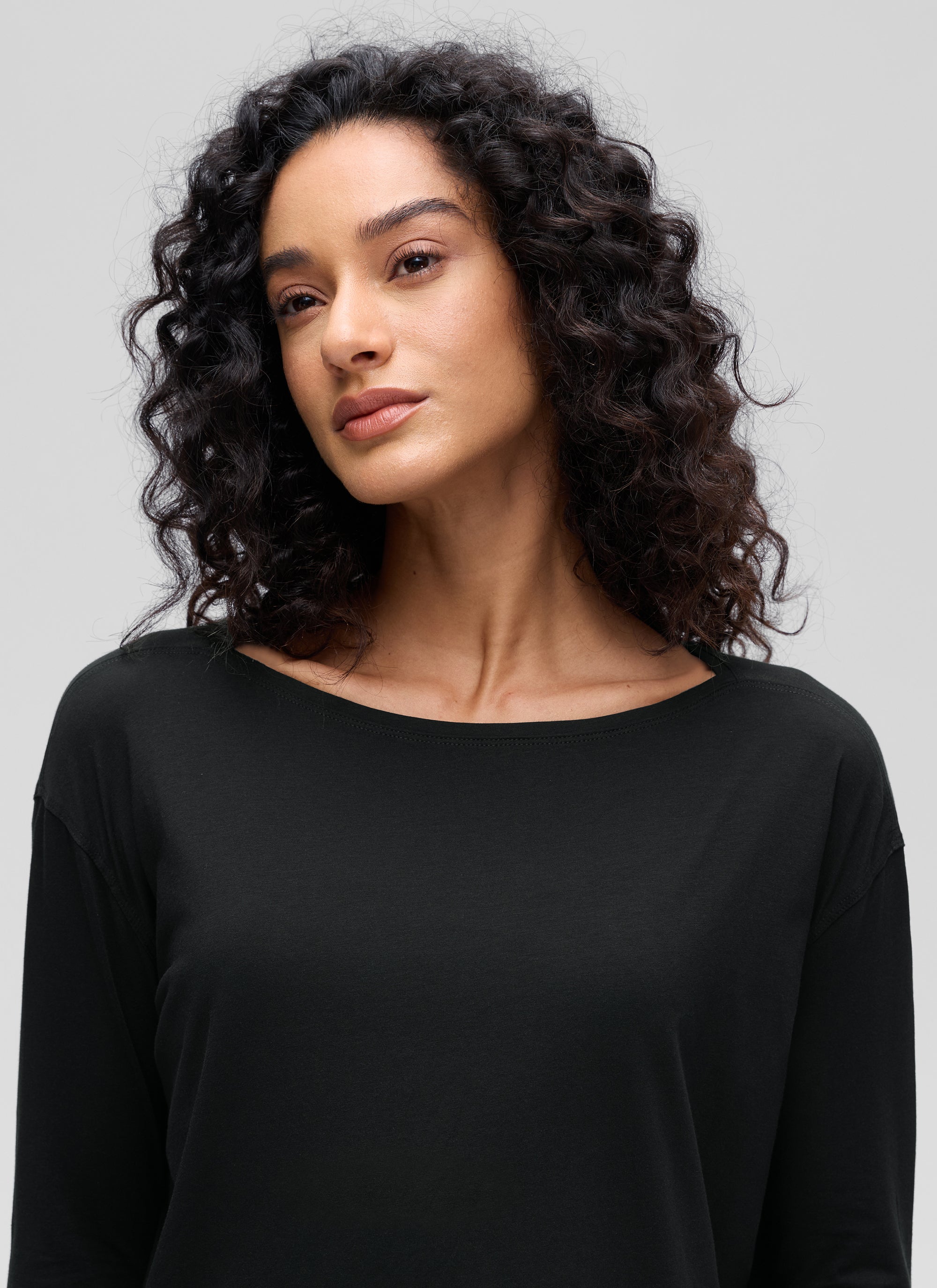 CRZ YOGA Women's Casual Loose Fit Pima Cotton Long Sleeves Boat