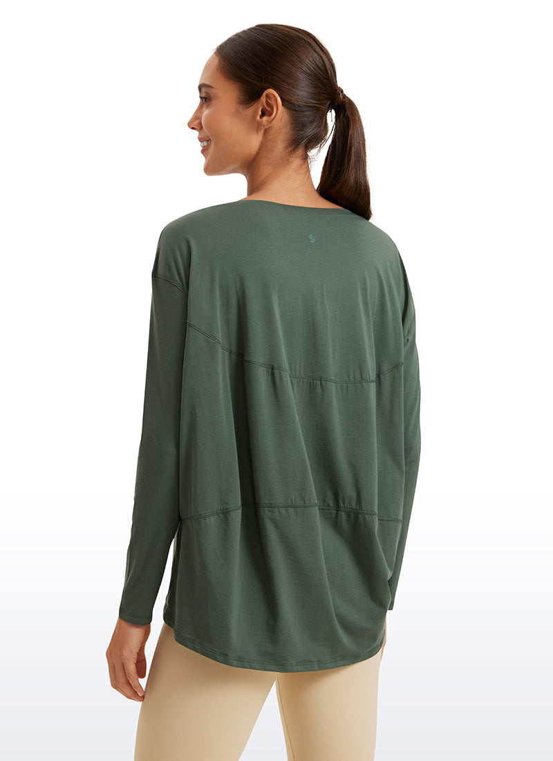 Pima Cotton Long Sleeves Boat Neck