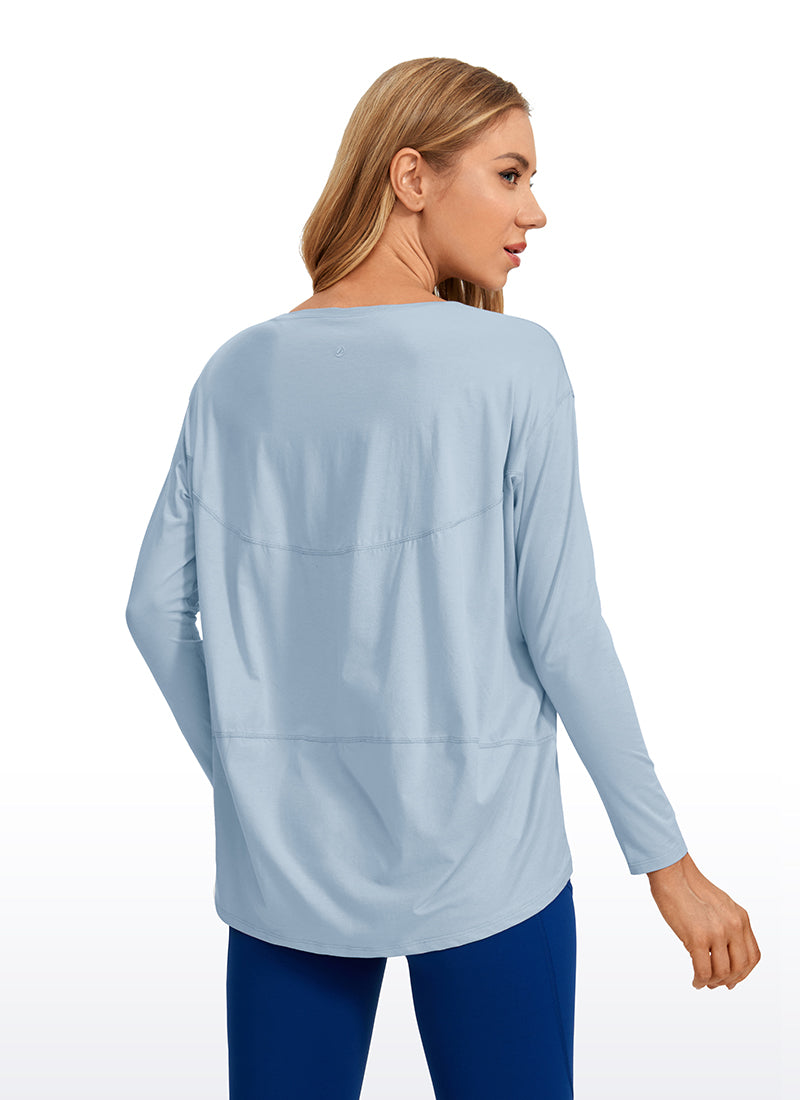 Pima Cotton Long Sleeves Boat Neck