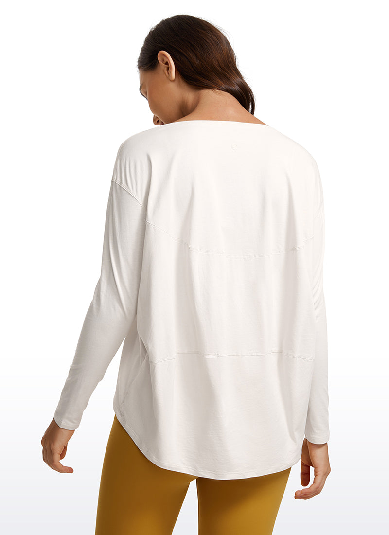 Pima Cotton Long Sleeves Boat Neck