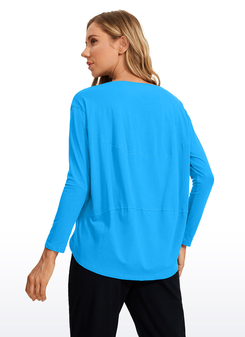 Pima Cotton Long Sleeves Boat Neck