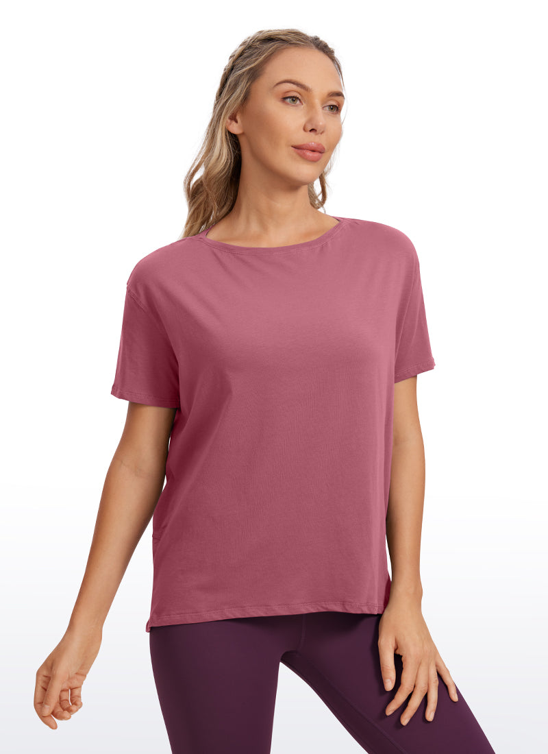 Pima Cotton Boat Neck Short Sleeve