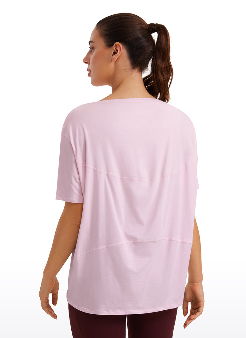 Pima Cotton Boat Neck Short Sleeve