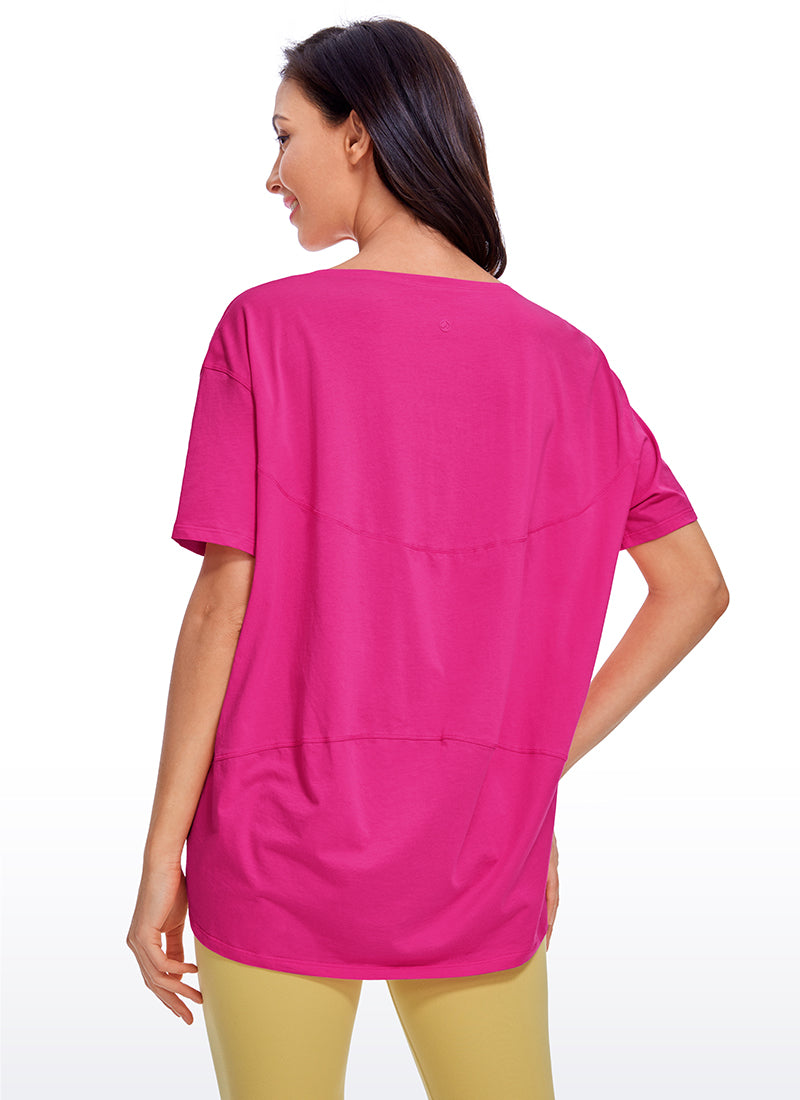 Pima Cotton Boat Neck Short Sleeve