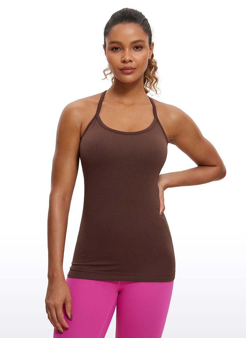 Speedy Seamless Built-in Bra Tank Y-back - Pure Color