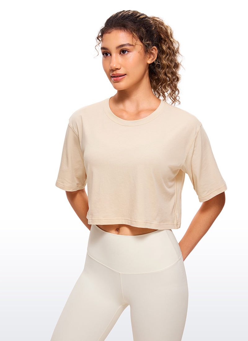 Pima Cotton Short Sleeves Cropped