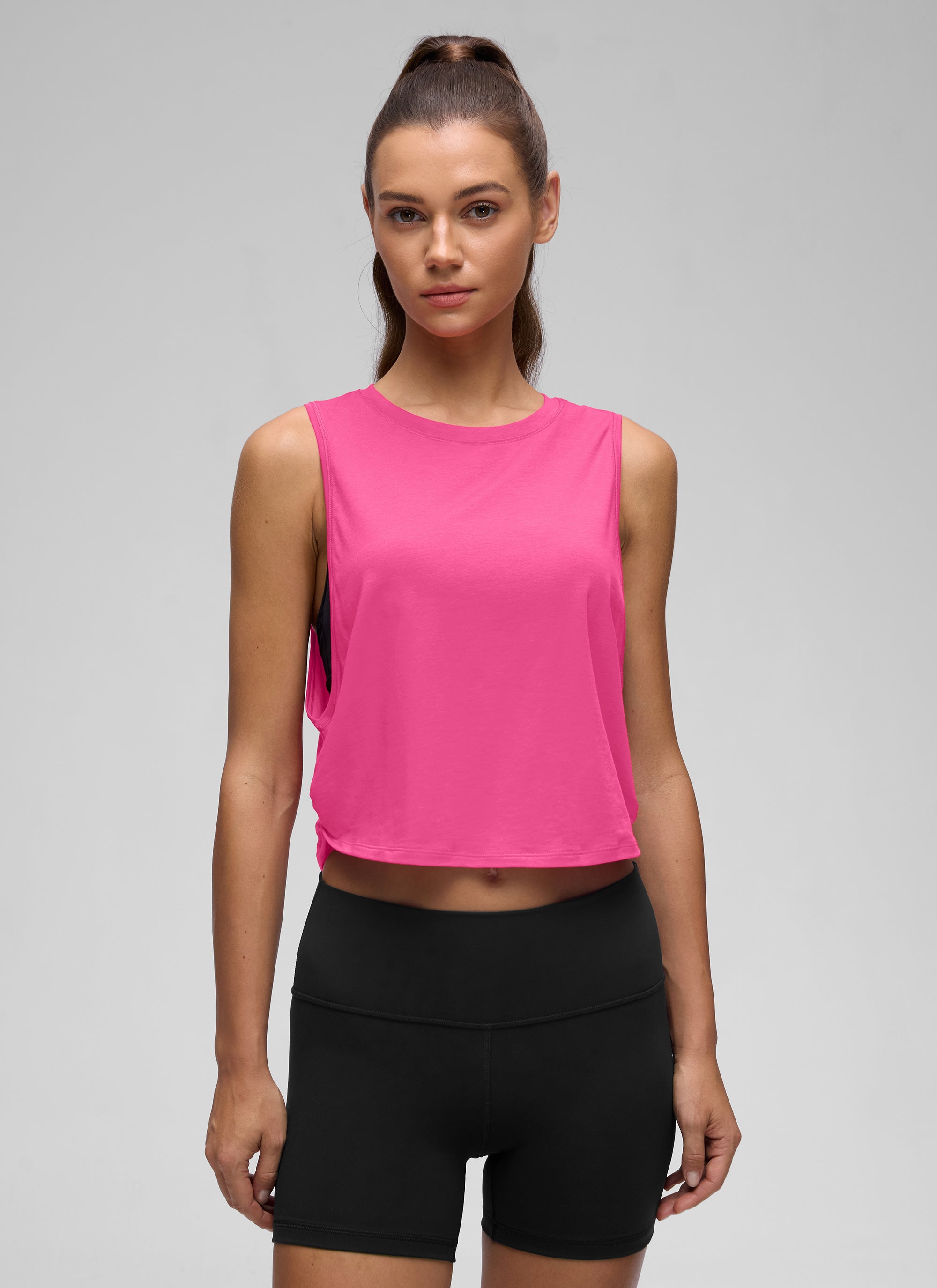 CRZ YOGA Women's Yoga Loose Fit Top Pima Cotton Crop Tank