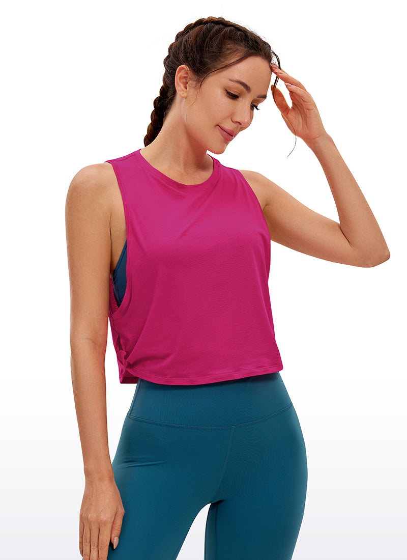 Pima Cotton Crop Tank Deep Armhole