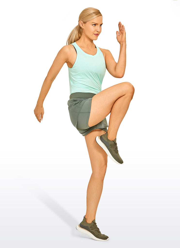 CRZ YOGA Women's Yoga Loose Fit Tops Pima Cotton Tank Split Open Back White