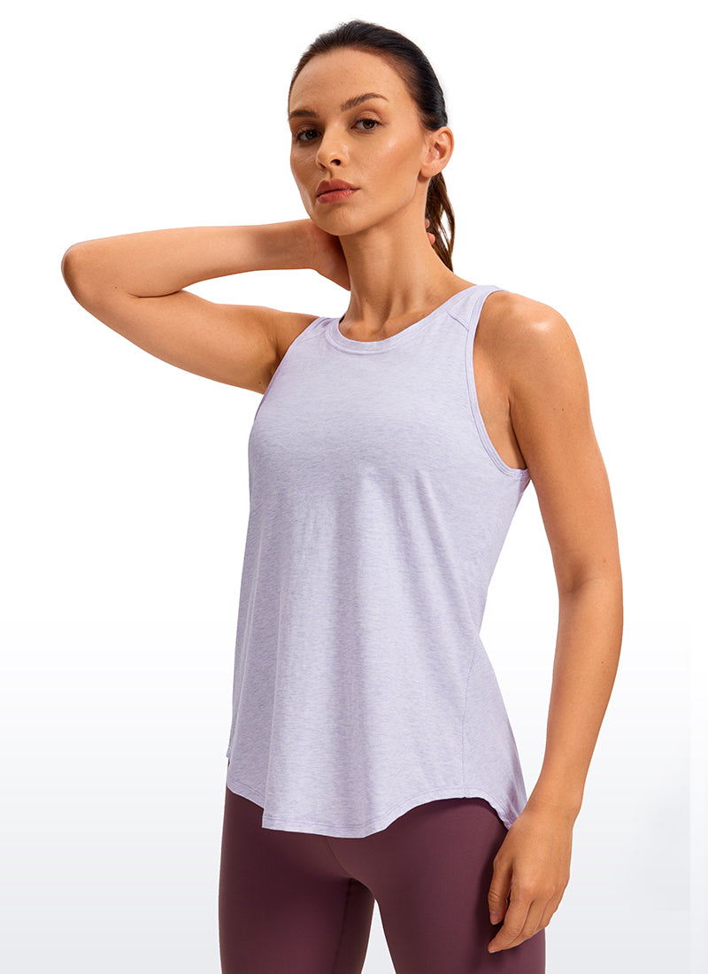 Pima Cotton Tank Split Open Back