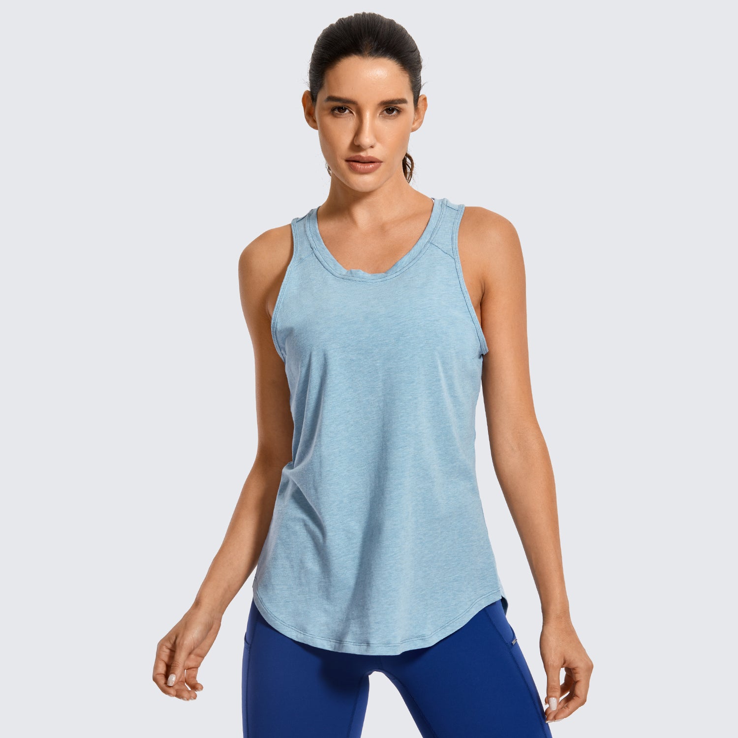 Pima Cotton Tank Split Open Back