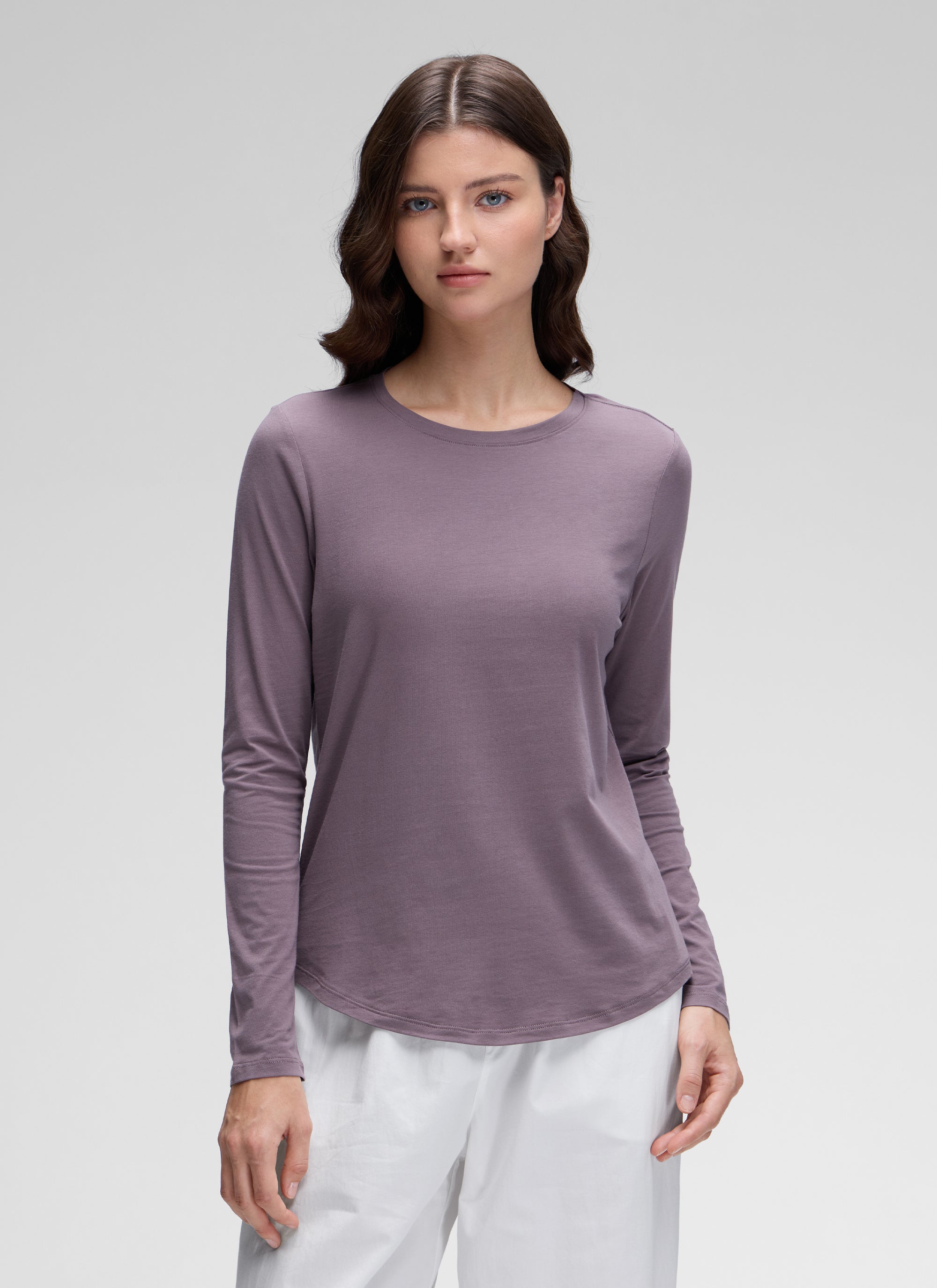 CRZ YOGA Women's Yoga Classic Fit Tops Pima Cotton Workout Long