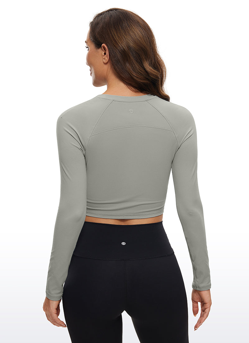 Brushed Long Sleeve Cropped High Neck