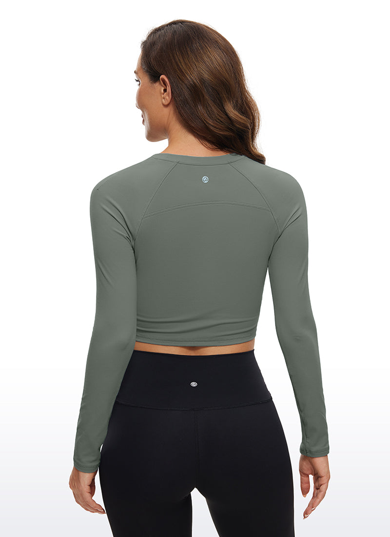 Brushed Long Sleeve Cropped High Neck